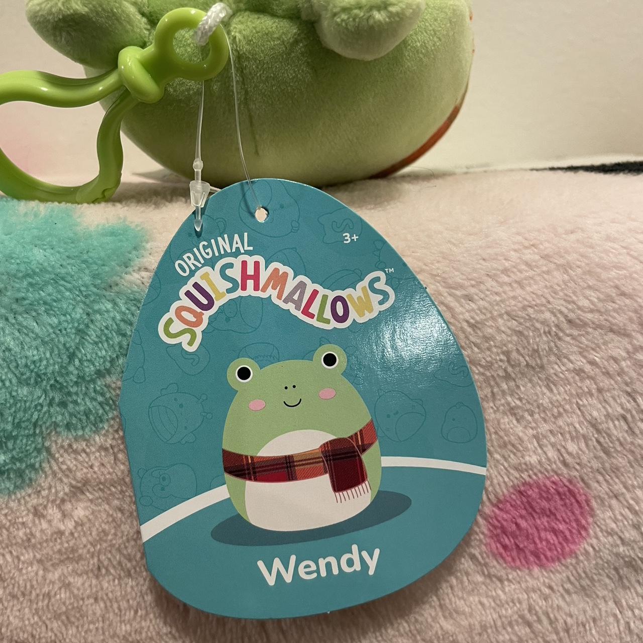 Squishmallow New Nwt Wendy Green Frog With Scarf Bag Clip on and 4