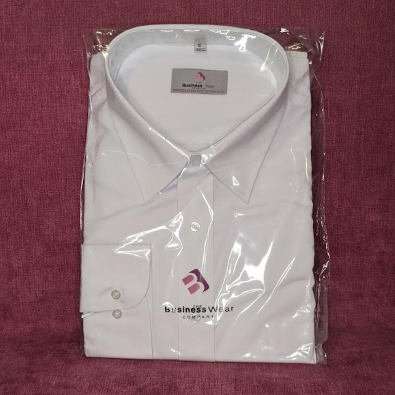 The Business Wear Company Plain White Long Sleeved... - Depop