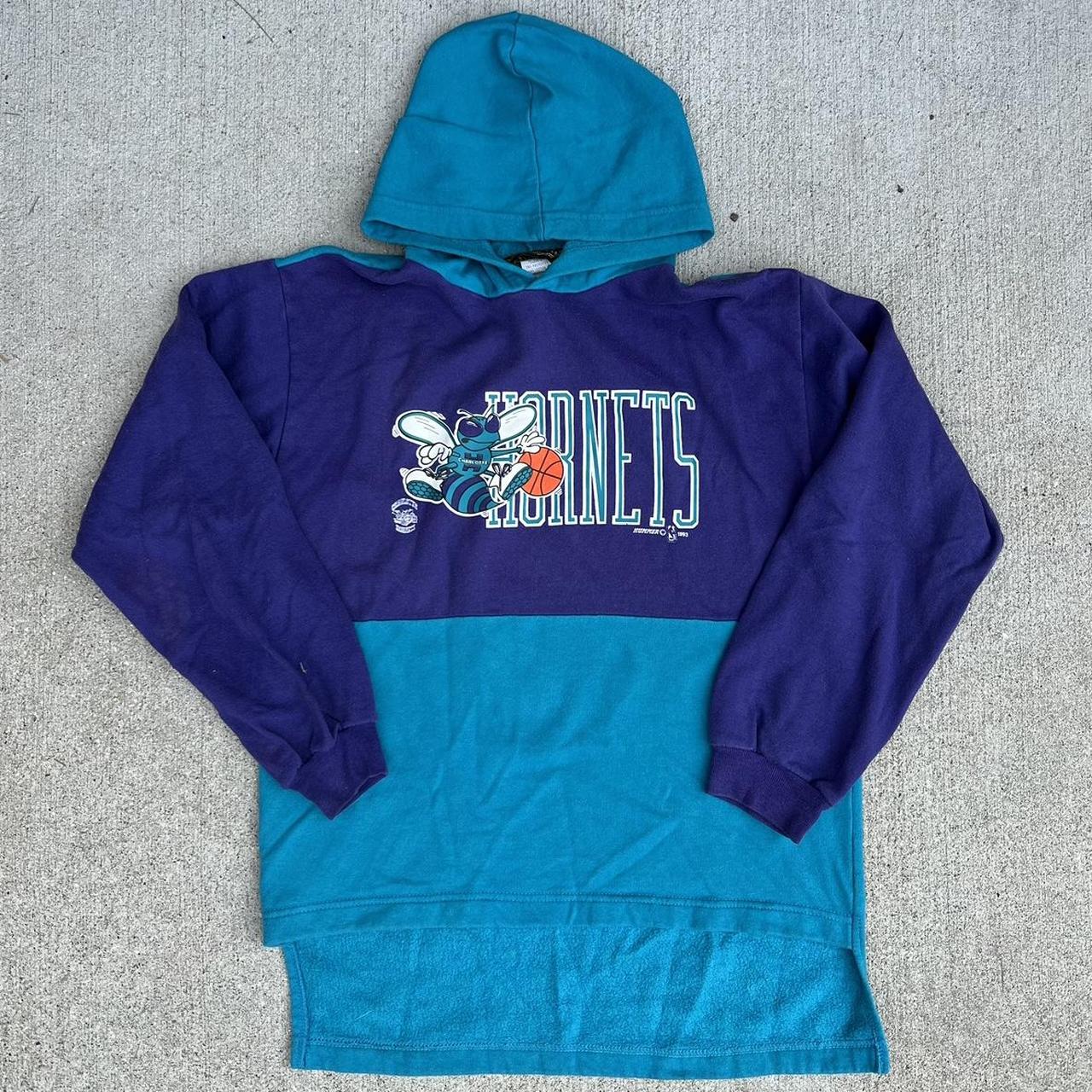 Vintage 1993 Charlotte Hornets Hoodie Rare Hornets Depop