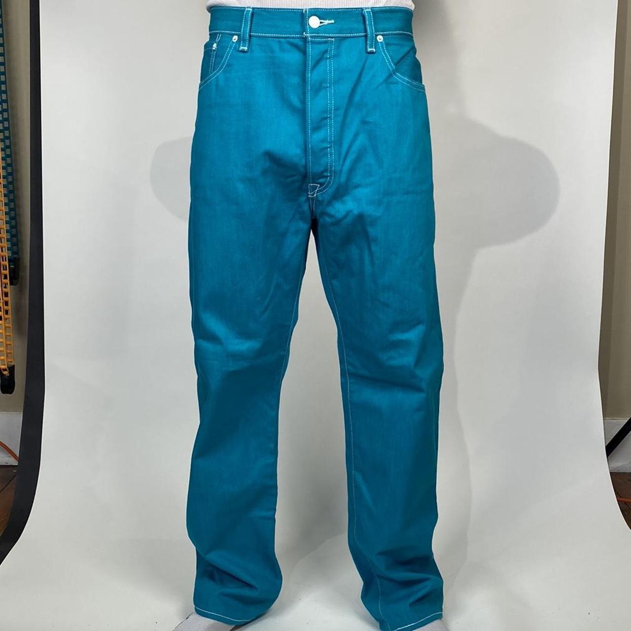 BAGGY DROP CROTCH TEAL LEVIS SIZE 38x32