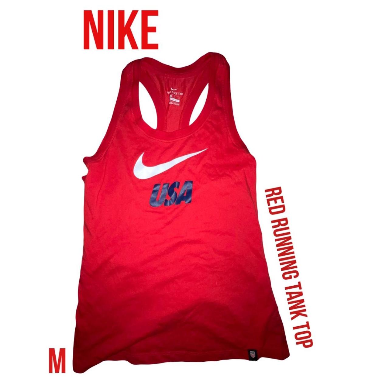 nike red tank top -worn maybe once -great condition... - Depop