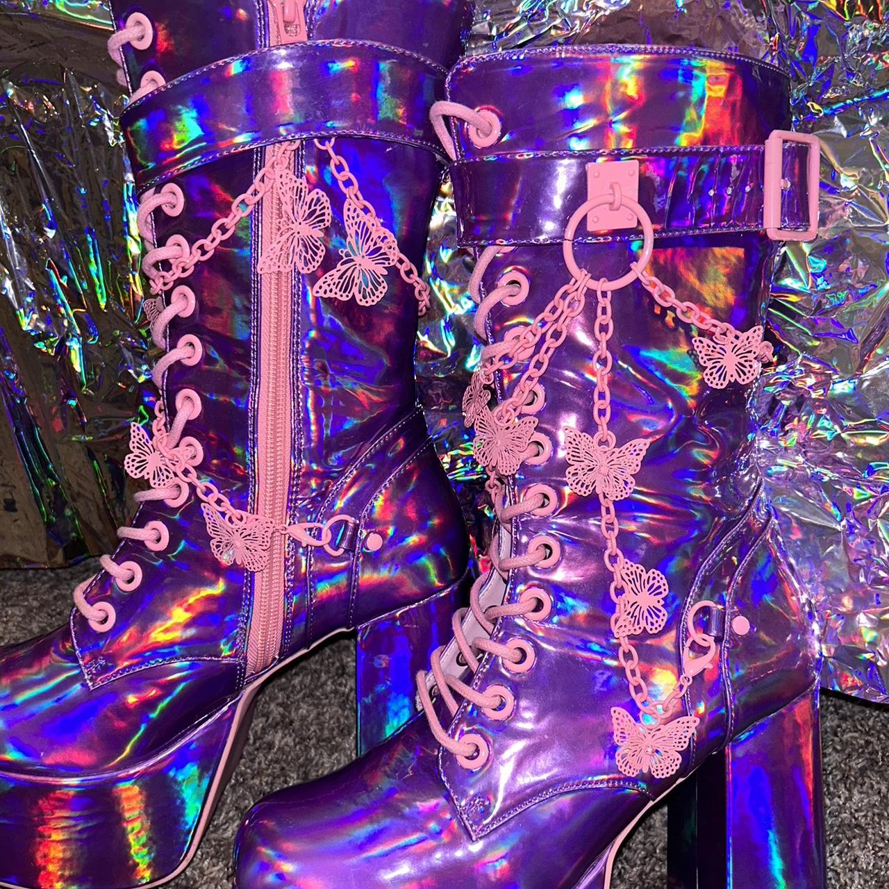 Dolls Kill Magic Soltice Platform Boots Size 8 Worn... Depop