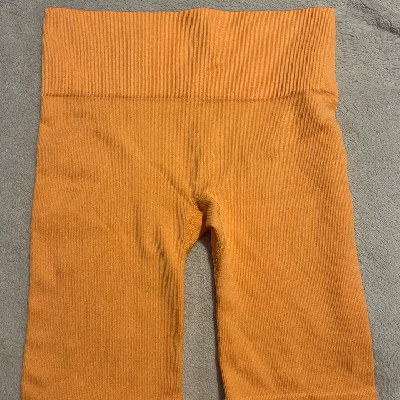 primark orange biker shorts brand new, never... - Depop