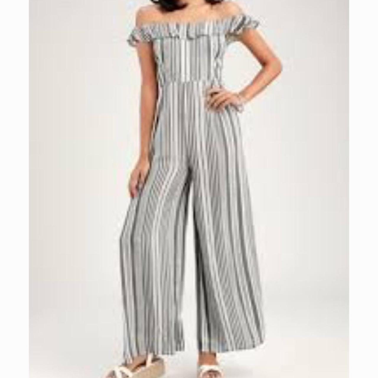 Black and white striped jumpsuit fashion forever 21