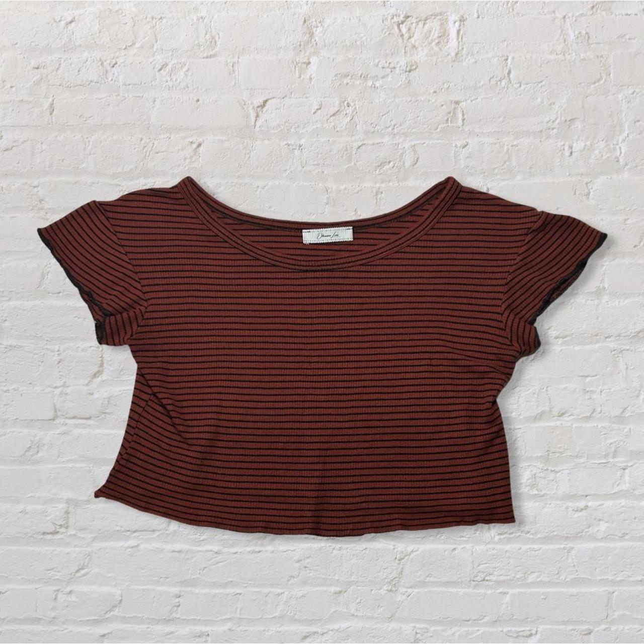 red and black striped crop top Glamable resale... Depop