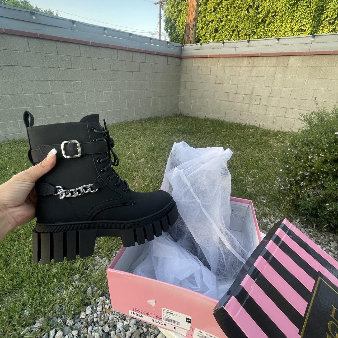 Dolls Kill Women's Black Boots Depop