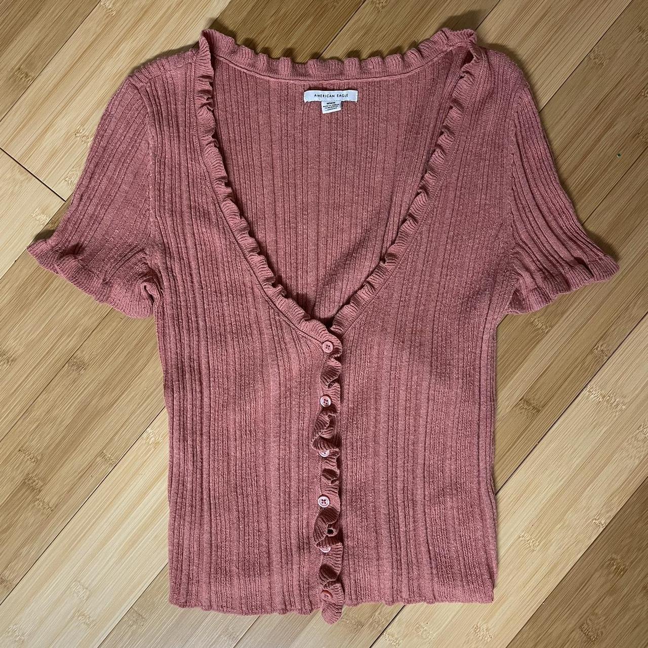 light orange American Eagle stretchy top medium womens - Depop