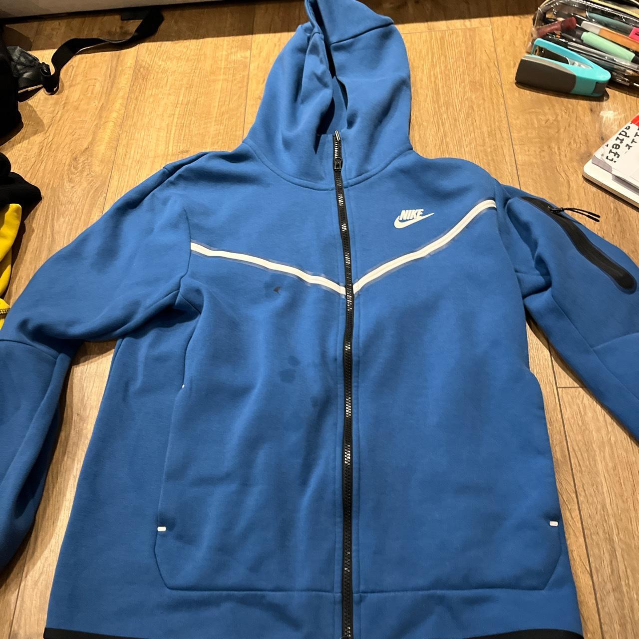 Blue Nike tech fleece jumper Size M Used good... - Depop