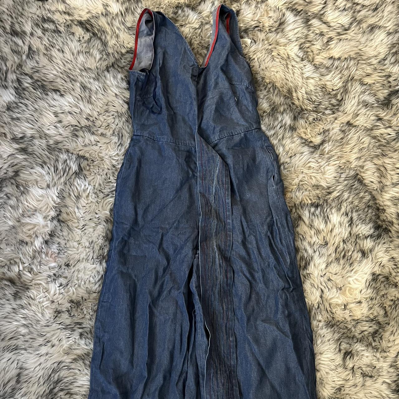 Ted Baker Women's Blue and Navy Jumpsuit | Depop