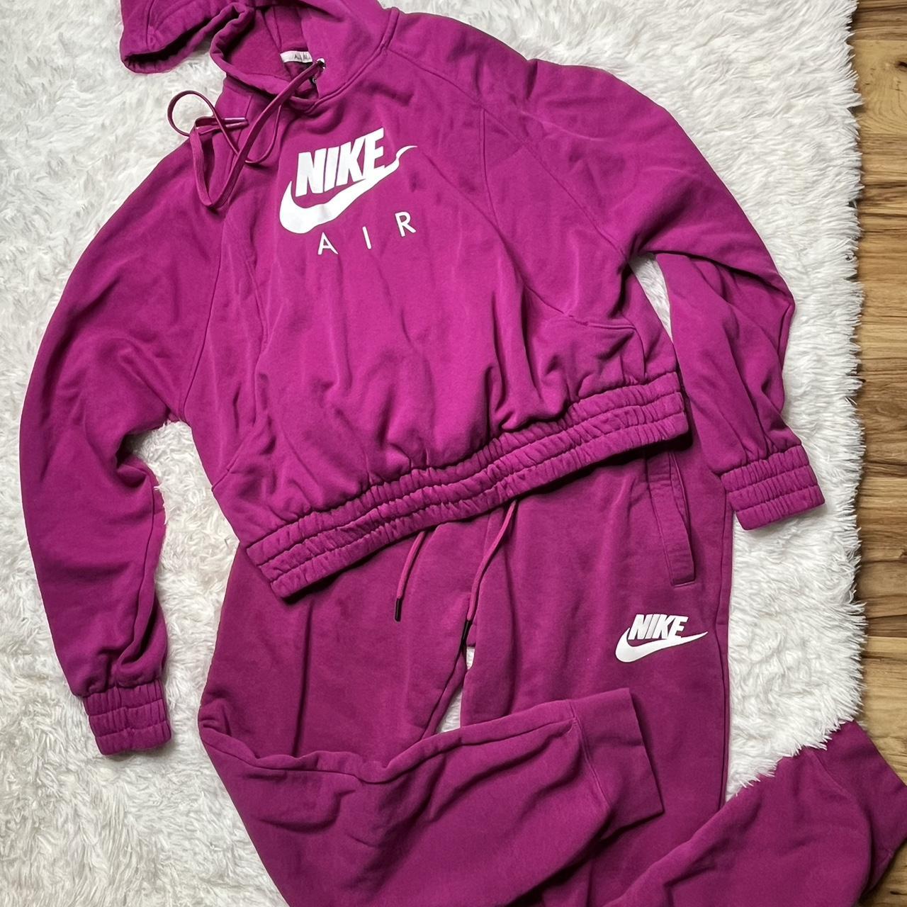 Fuchsia Nike air sweat suit Worn once Sweats are - Depop