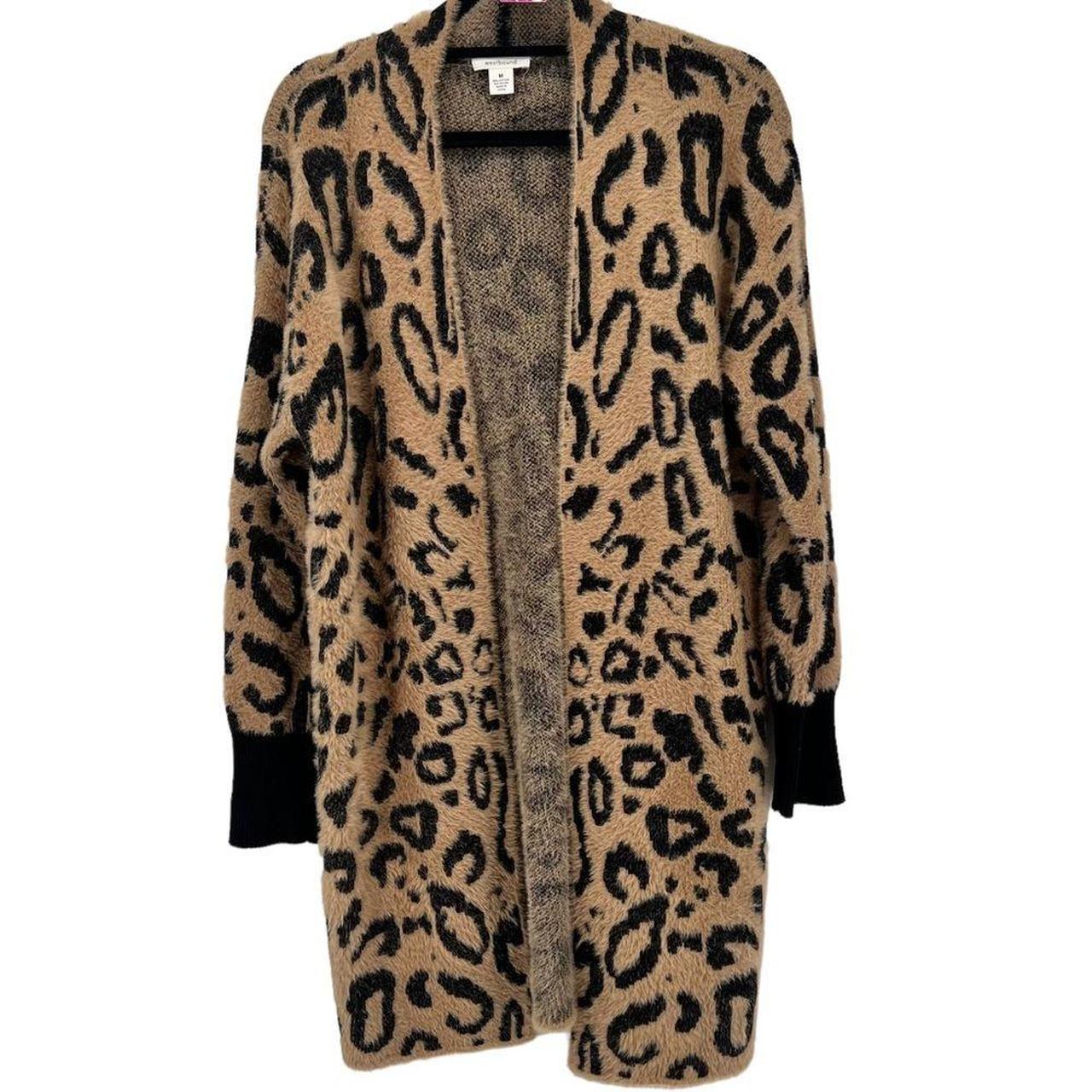 Medium, Leopard print Fuzzy eyelash sweater,