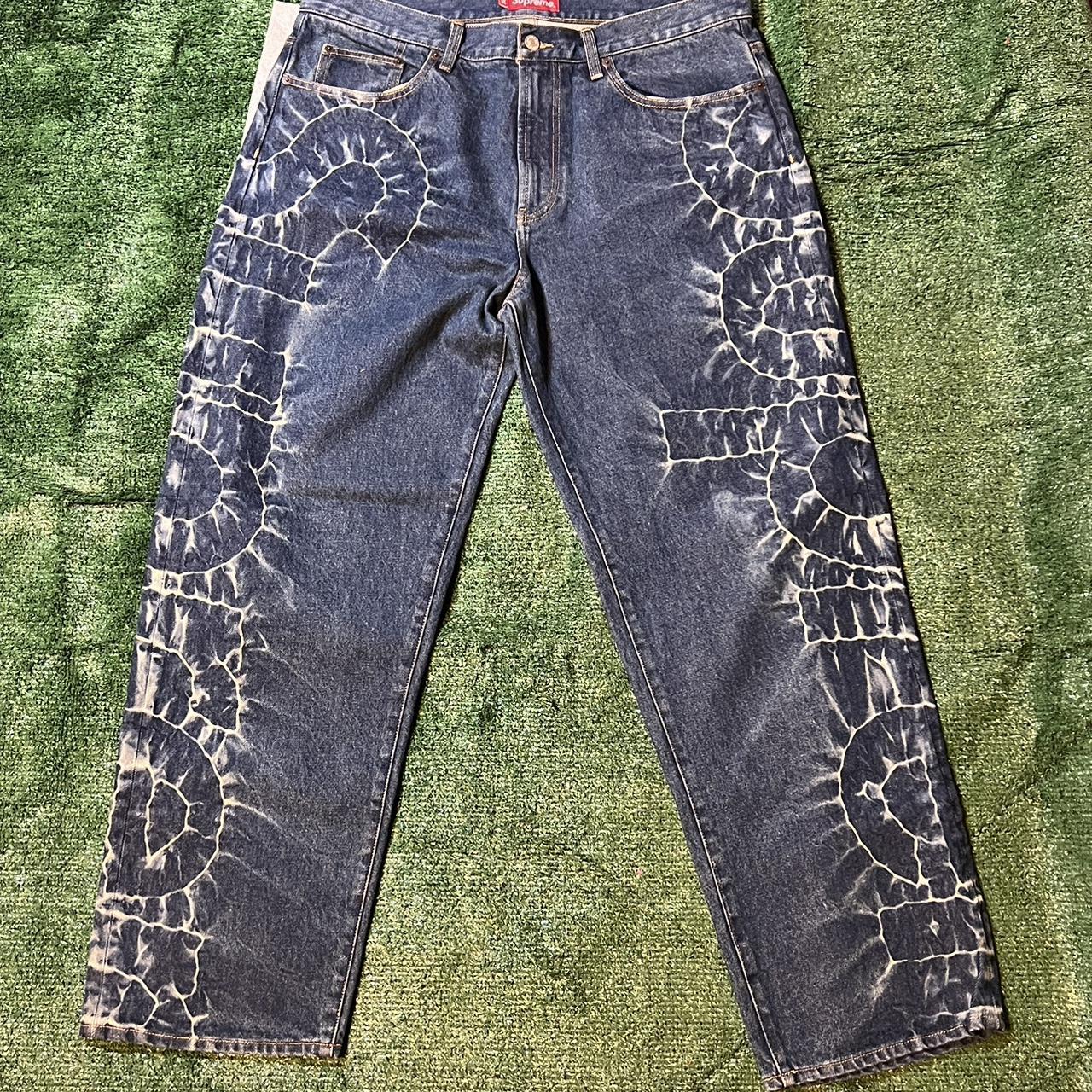 Supreme Shibori Denim Jeans Pants / Loose fit Brand... - Depop