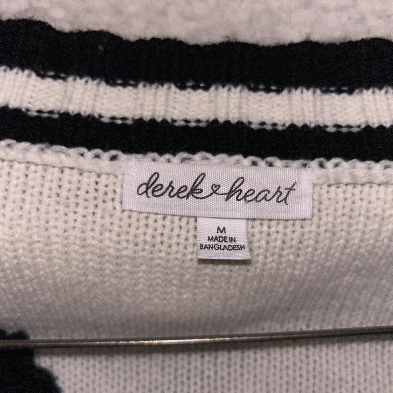 🤍 Striped Collar Sweater Top ———— white with black... - Depop