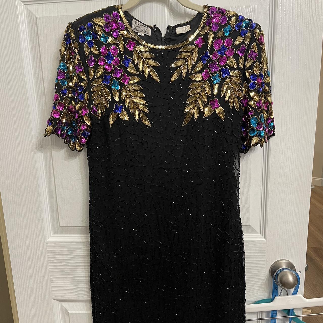 Vintage popular Indian Silk and Sequin Cocktail Dress