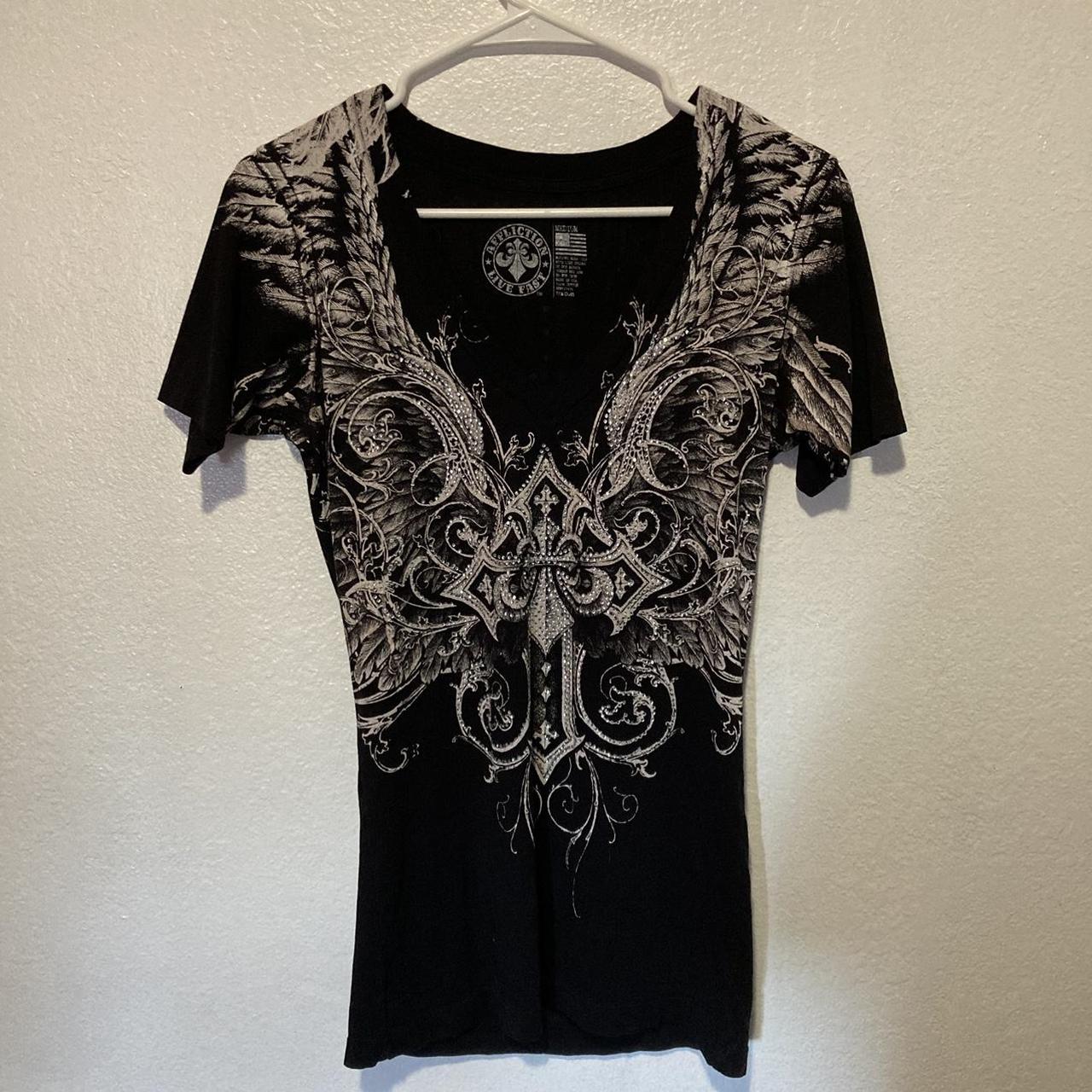 Women’s 2000s affliction shirt In great condition... - Depop