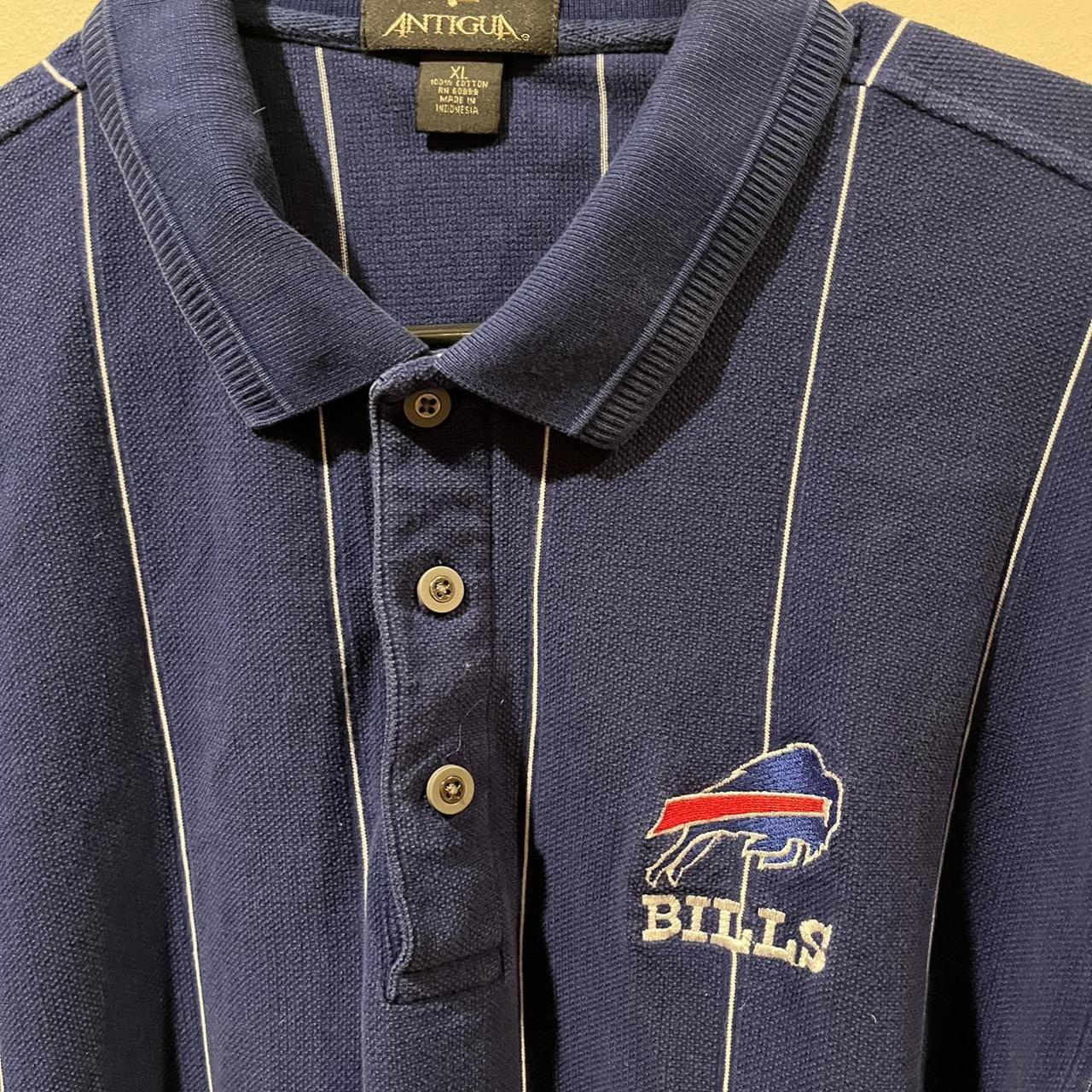 RARE Vintage Buffalo Bills NFL Pro Shop Antigua Button Polo Shirt USA Made  LG/XL