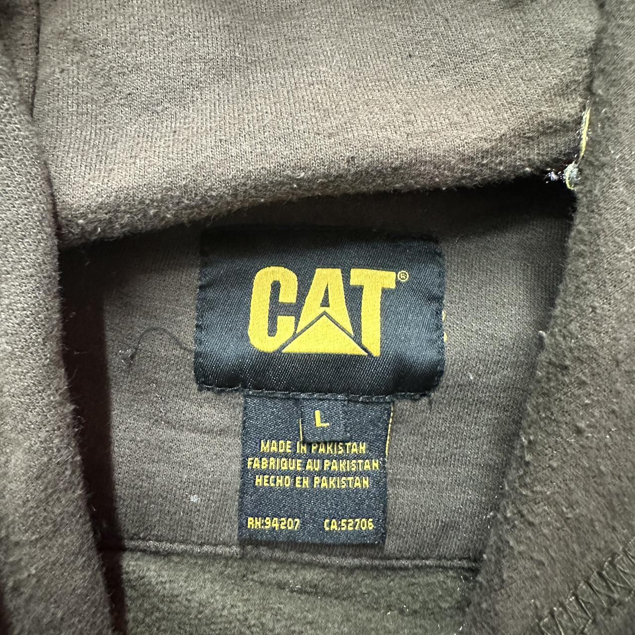 Caterpillar Men's Brown and Yellow Hoodie Depop