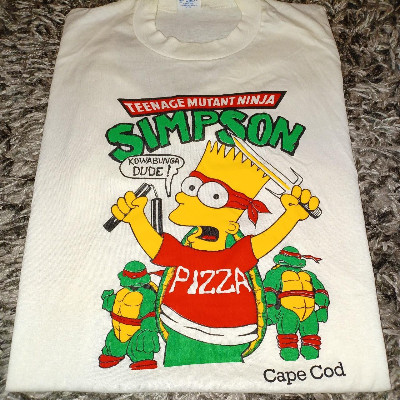 Vintage 90s Bart Simpson Ninja Turtles TMNT T Shirt...