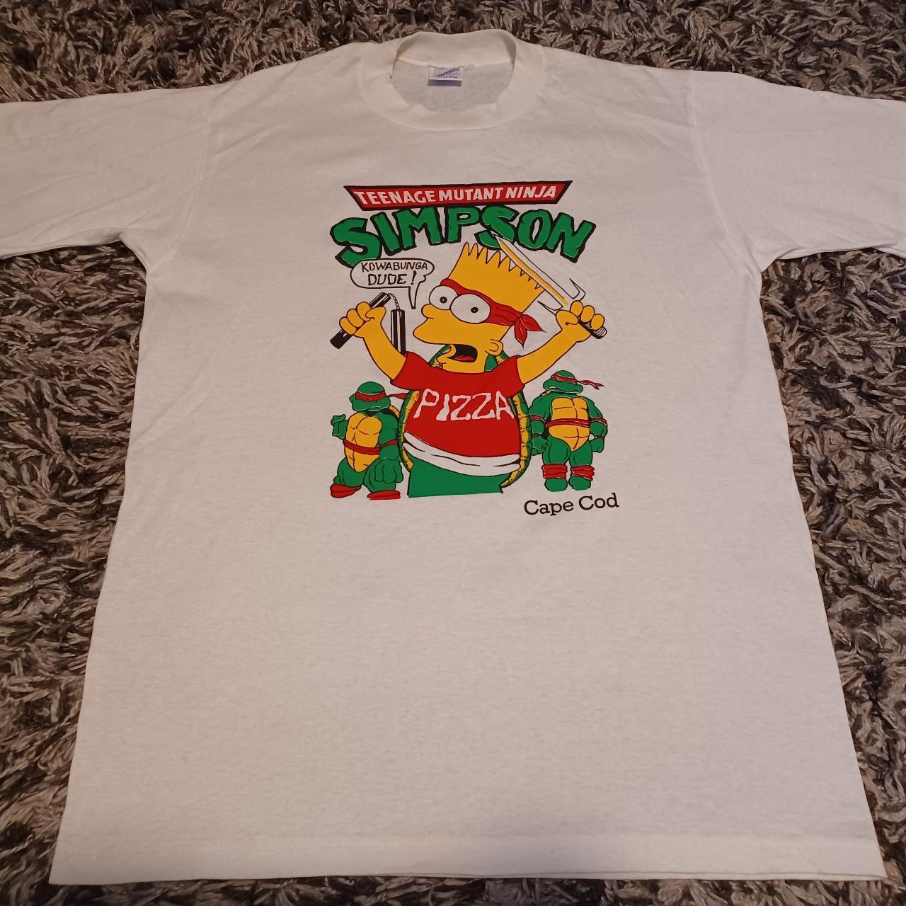 Vintage 90s Bart Simpson Ninja Turtles TMNT T Shirt... - Depop