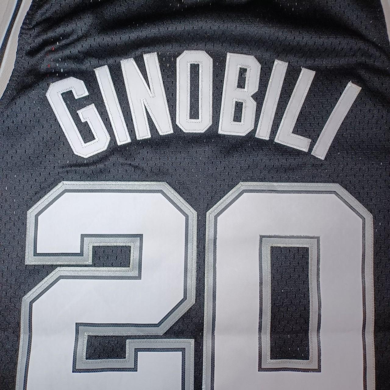 Reebok Manu Ginobili San Antonio Spurs Jersey Retro Silver