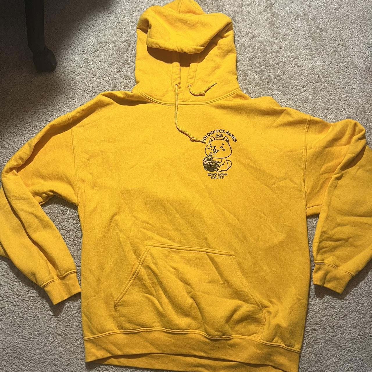 Golden Fox Ramen hoodie Men’s large yellow hoodie - Depop