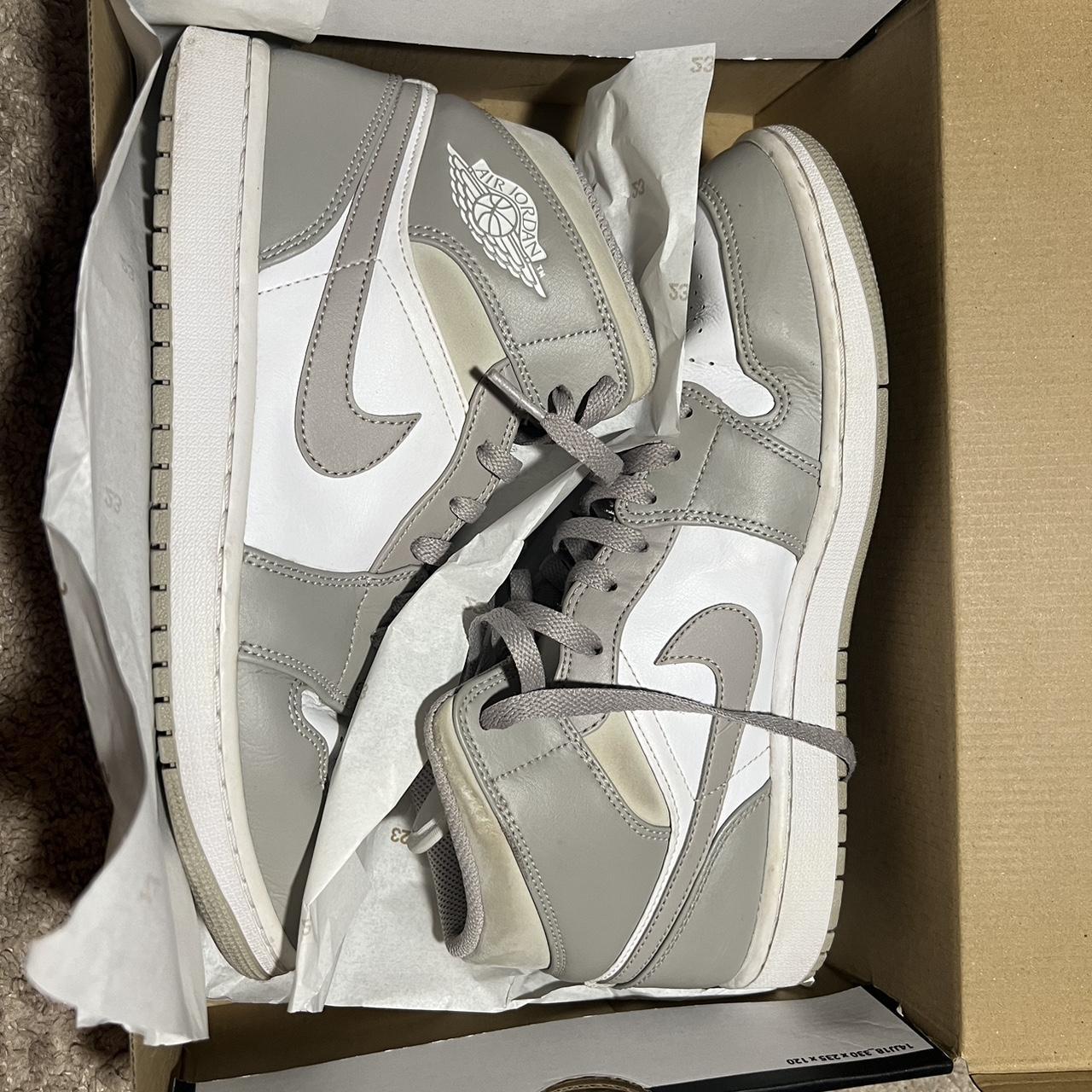 Nike Air Jordan 1 Mid College Grey size 10M Shoes... - Depop