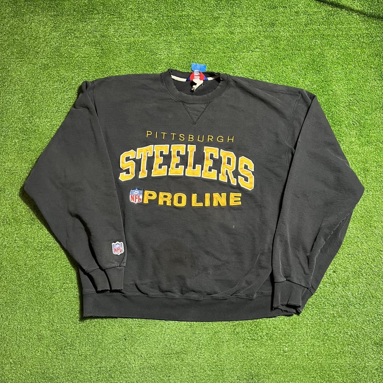 NFL, Tops, Distressed Pittsburgh Steelers Crop Sweatshirt