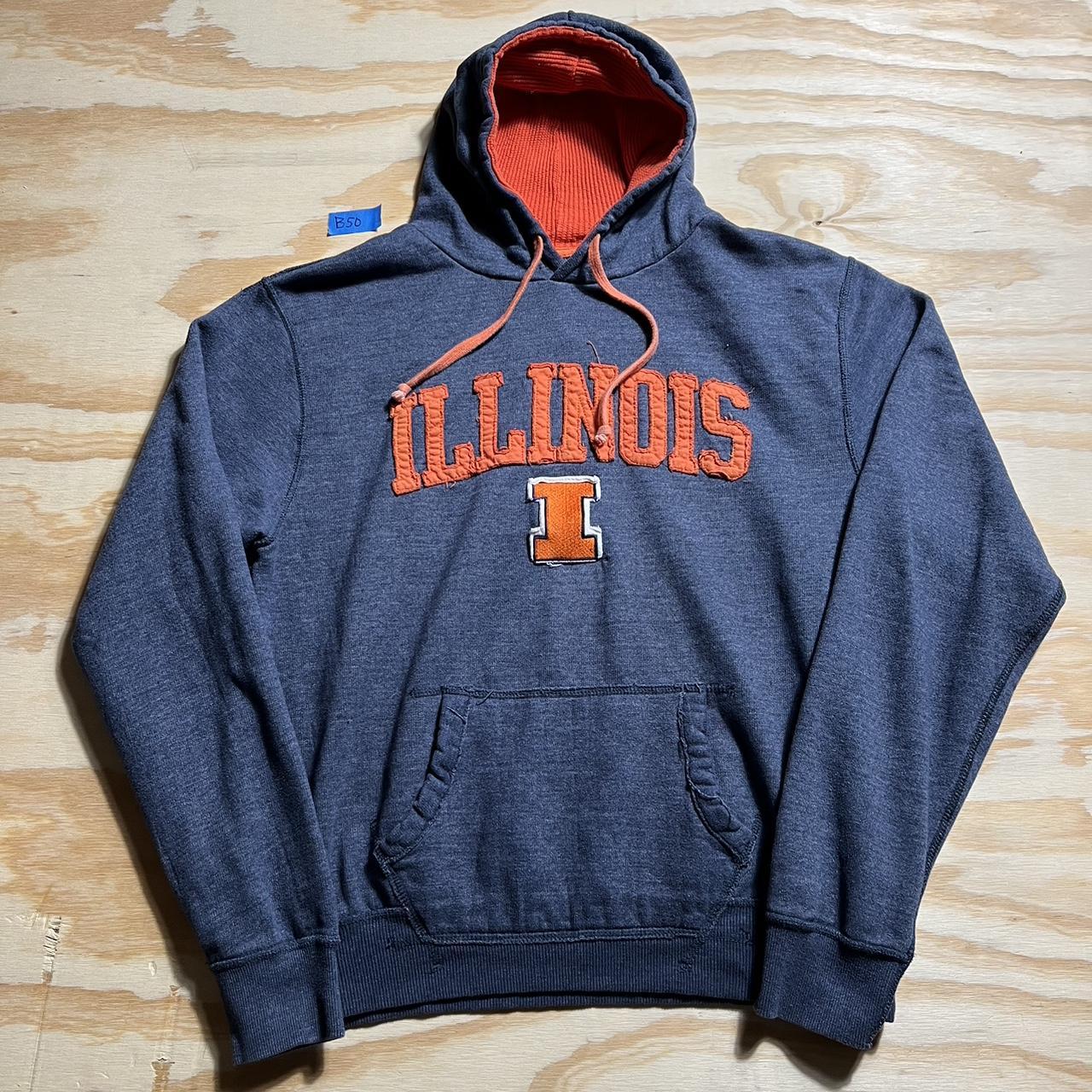 Y2K Illinois Fighting Illini hoodie size XL in good... - Depop