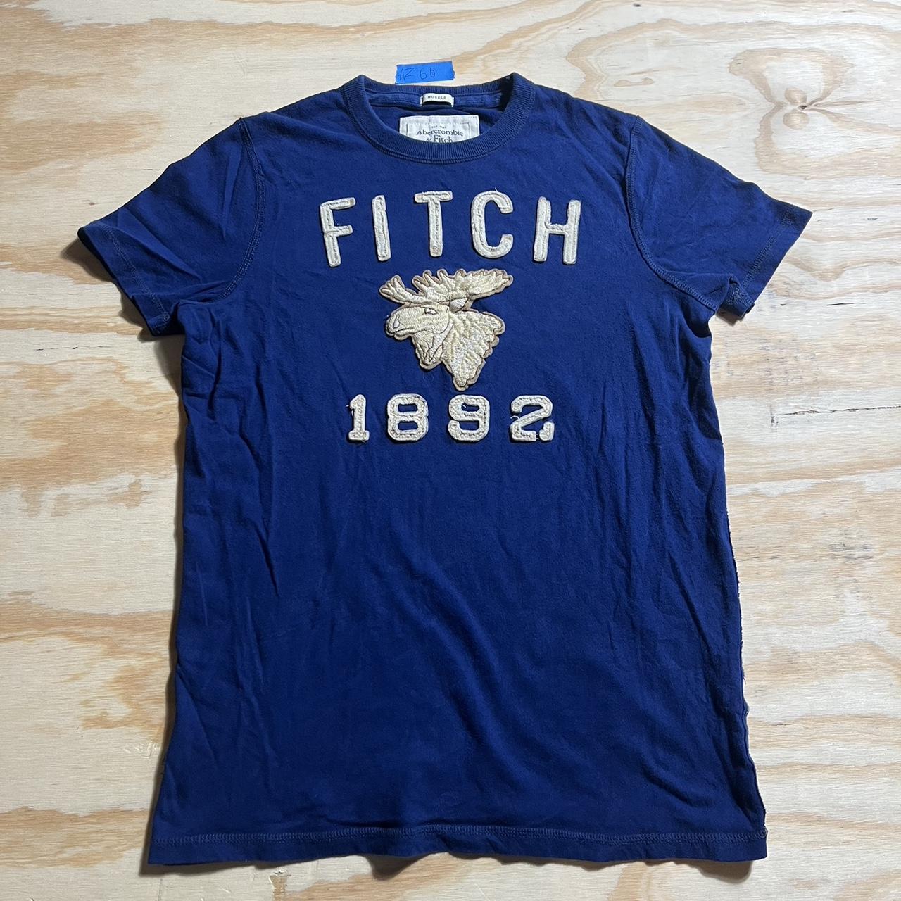 Abercrombie & Fitch A F Pizza Dojo Blue Muscle Fit T Shirt top - Medium M