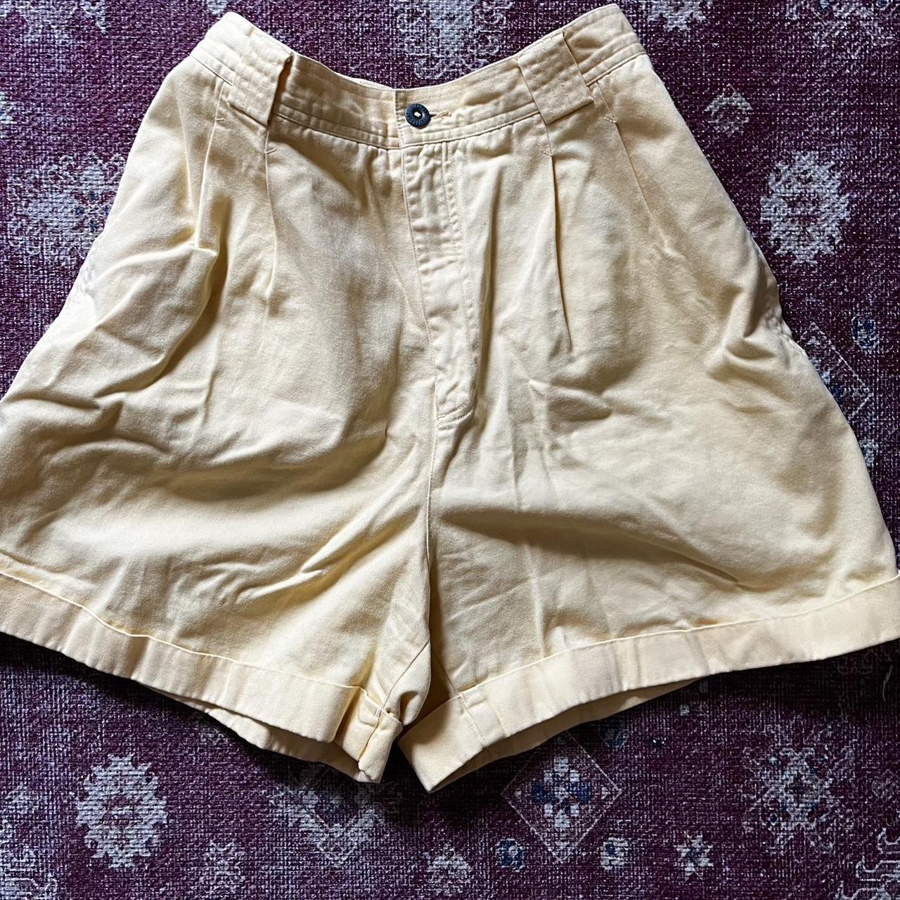 Vintage light yellow shorts 25-26 inch... - Depop