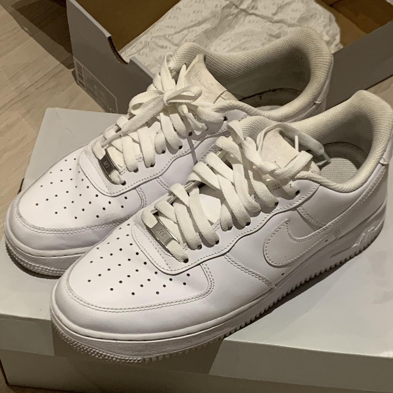 triple white AF1 men’s size 8 #nike #air forces... - Depop