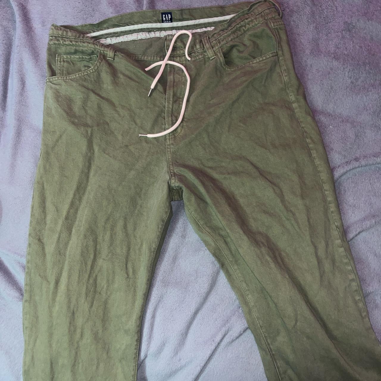 Gap Women's Green and White Jeans