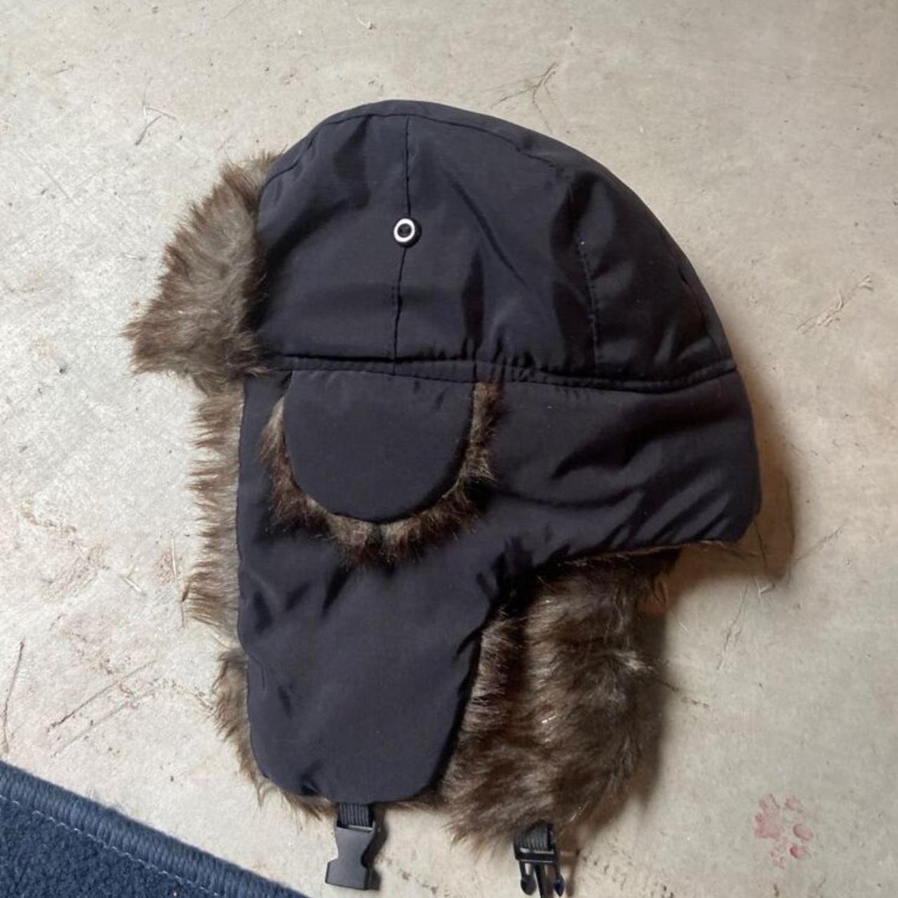 fluffy black taper winter hat SO CUTE but i can’t... - Depop