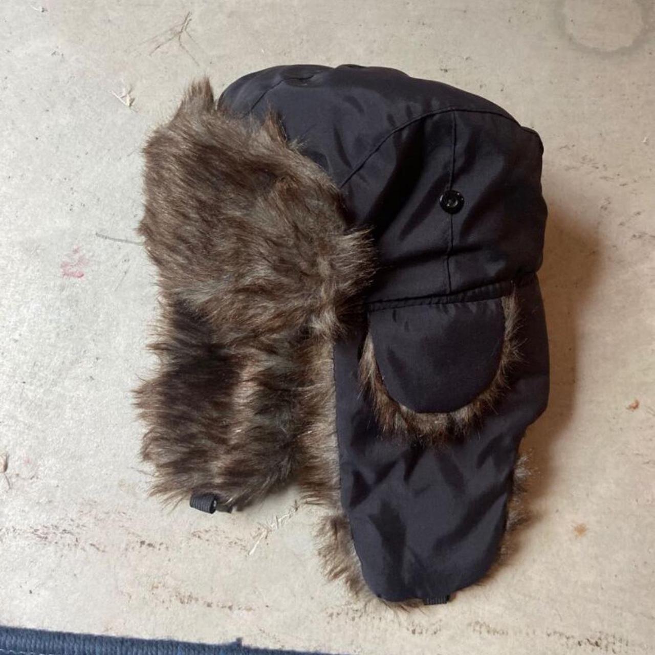 fluffy black taper winter hat SO CUTE but i can’t... - Depop