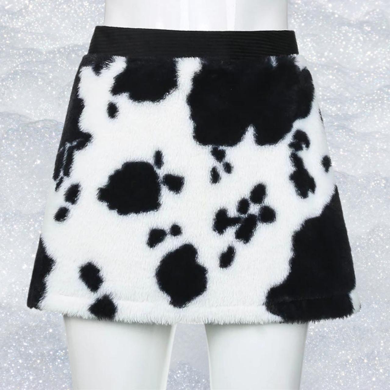 Cow print skirt short skirt high waisted depop