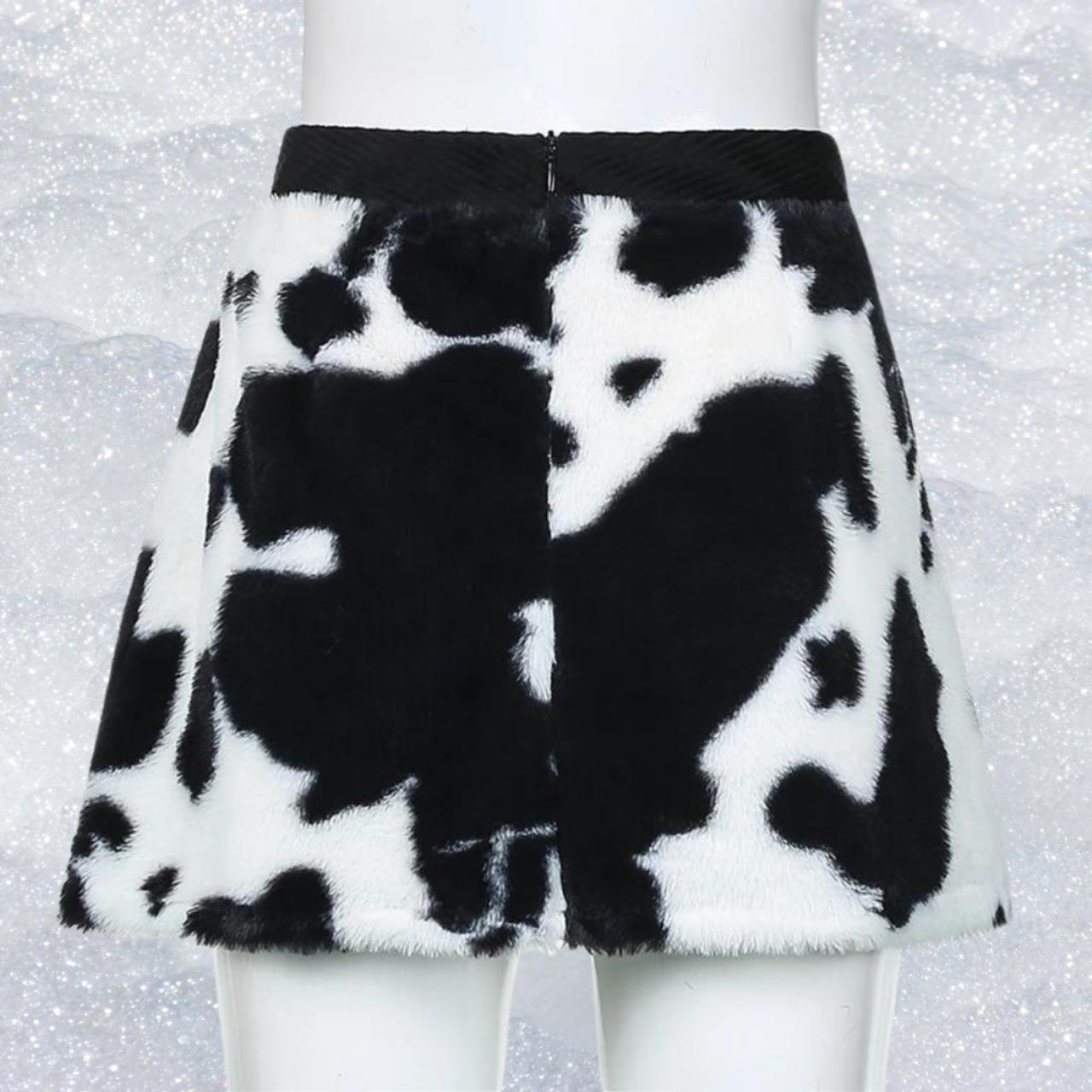 Cow print skirt short skirt high waisted depop