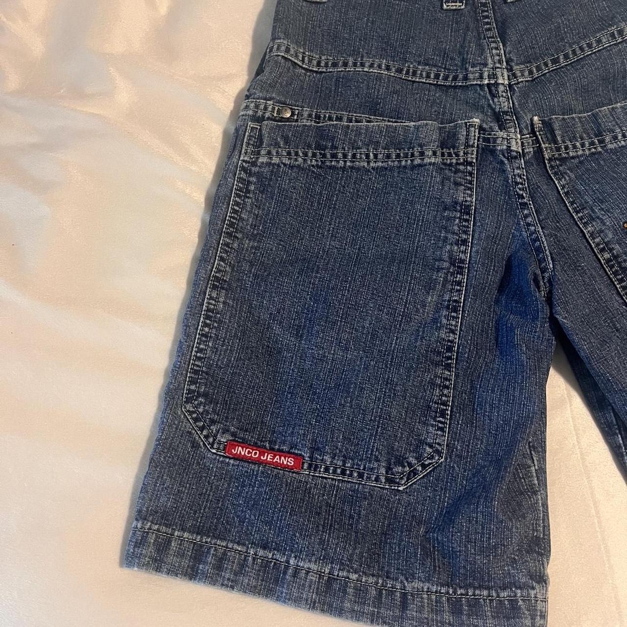 JNCO jorts sick print on the back Size 14 youth Msg... - Depop