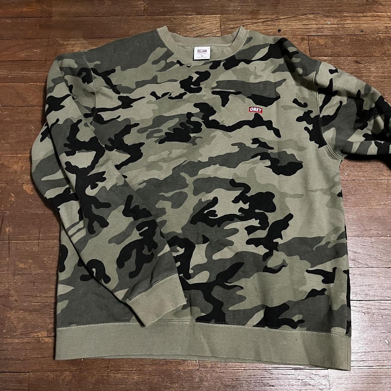 Obey best sale camo sweatshirt