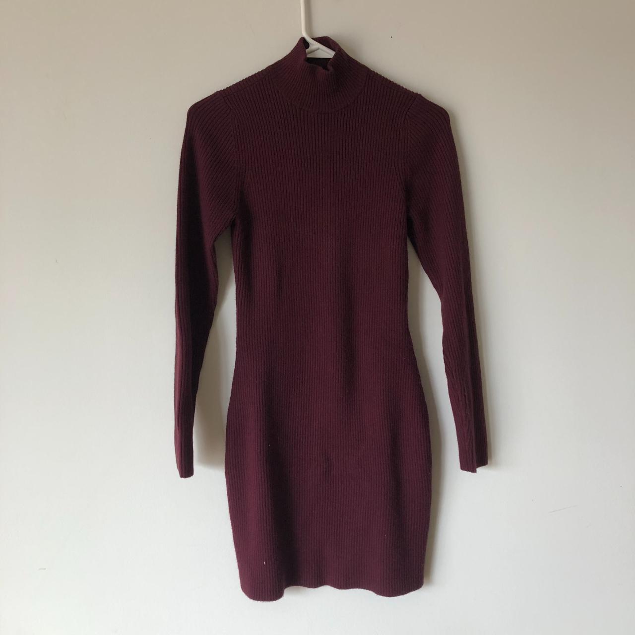 Abercrombie and Fitch Maroon Mock Neck Sweater Depop