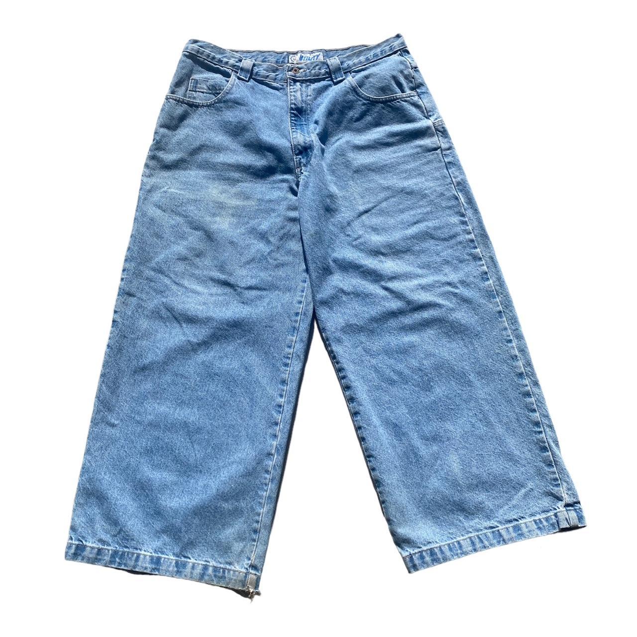 RARE ‼️ Utility Distressed Baggy Blue Jeans - Size 38... - Depop