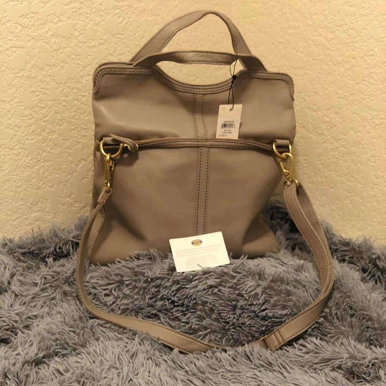 NWT FOSSIL Light Grey Leather Erin Tote Women s handbags