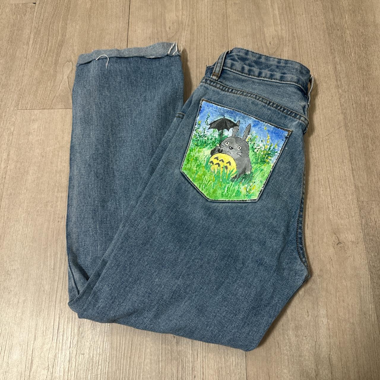 hand made (painted) jjk pants 36x29 - Depop