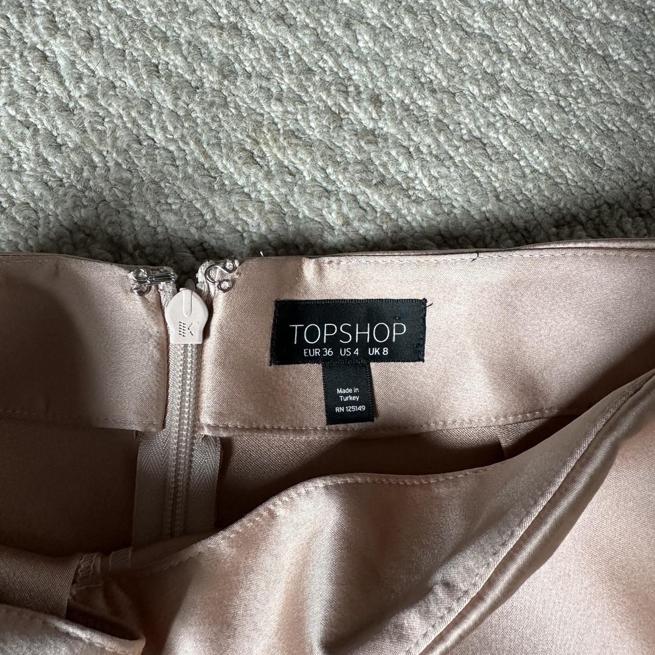 Satin pink Topshop skort / shorts #skort #pinkskort... - Depop