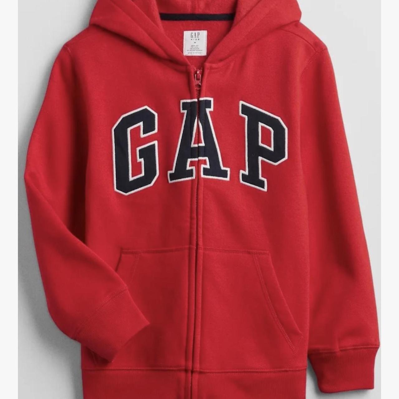 red #gap zip up size large youth womens xs-s in... - Depop