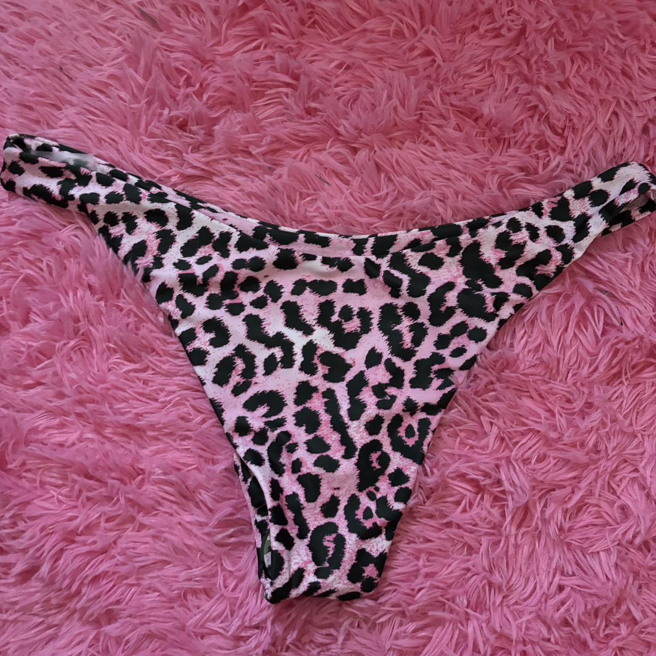 Pink Leopard Print Bikini Never Worn Top Is A Depop