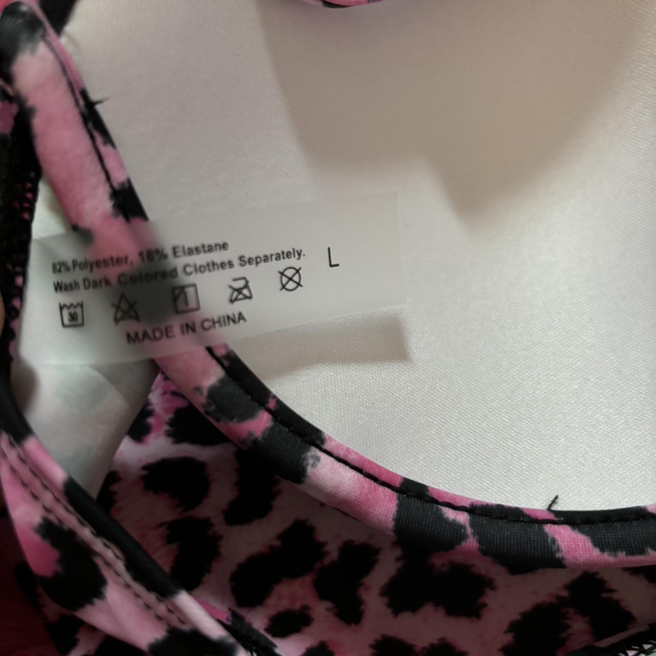 pink leopard print bikini -never worn -top is a... - Depop