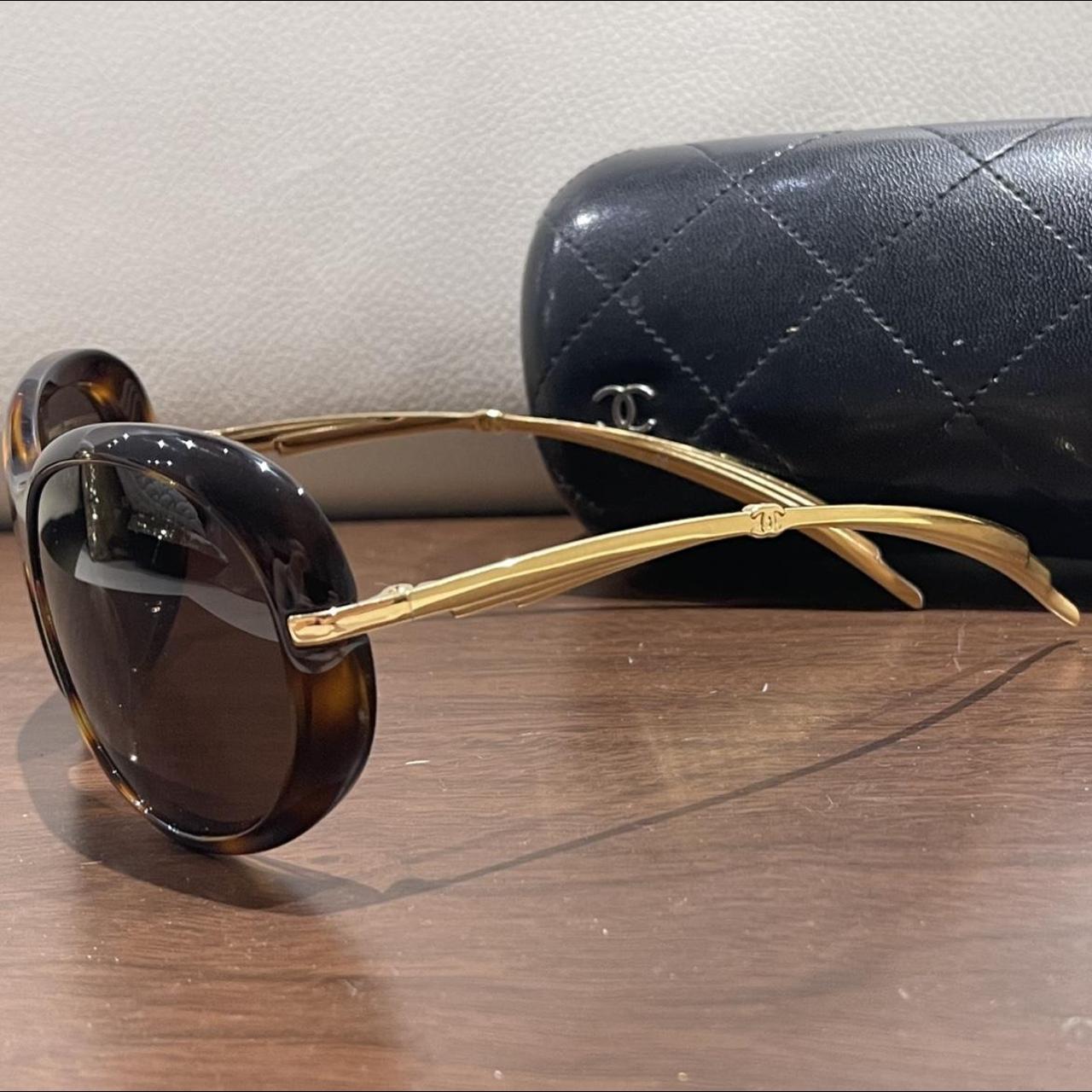 Authentic Chanel vintage tortoise sunglasses with - Depop