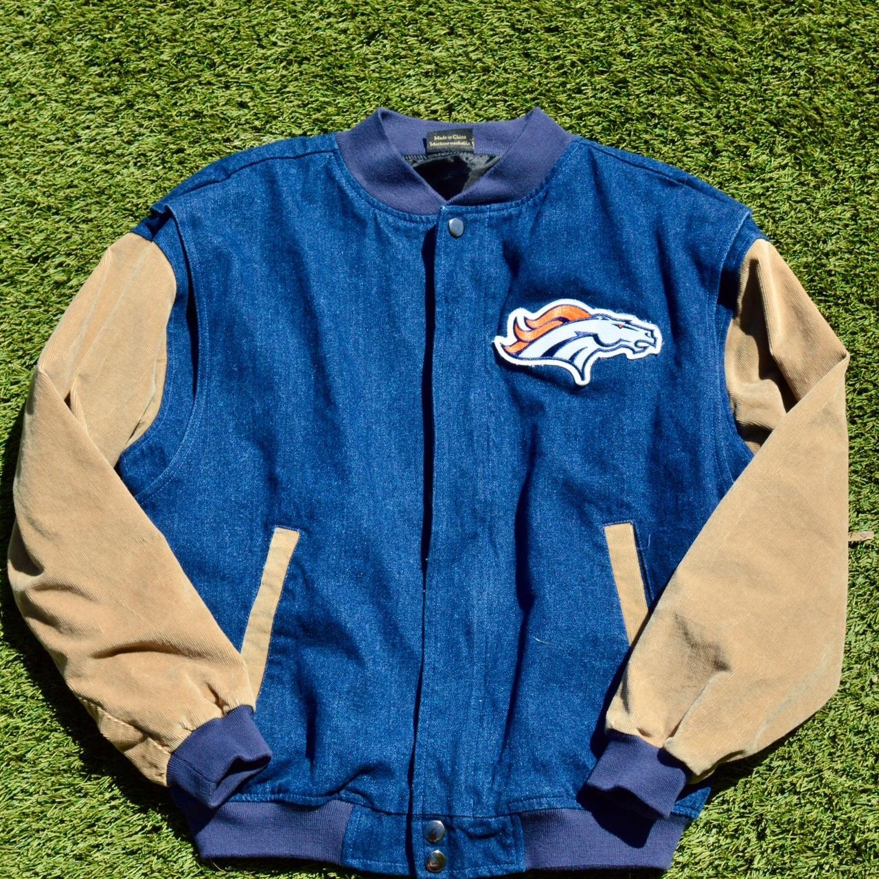 vintage denver broncos bomber jacket 9/10 - Depop