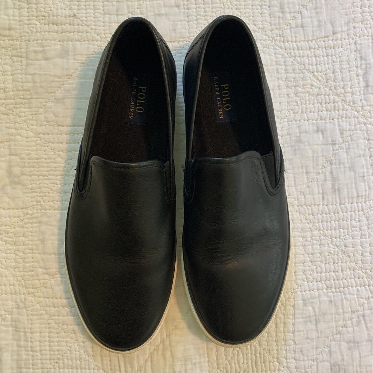 Black Polo Ralph Lauren slip on sneakers Sleek and... - Depop