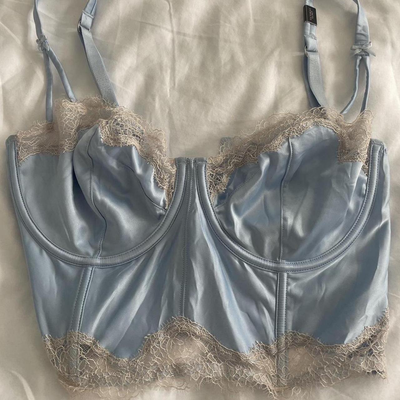 Victoria’s Secret baby blue lace detail corset